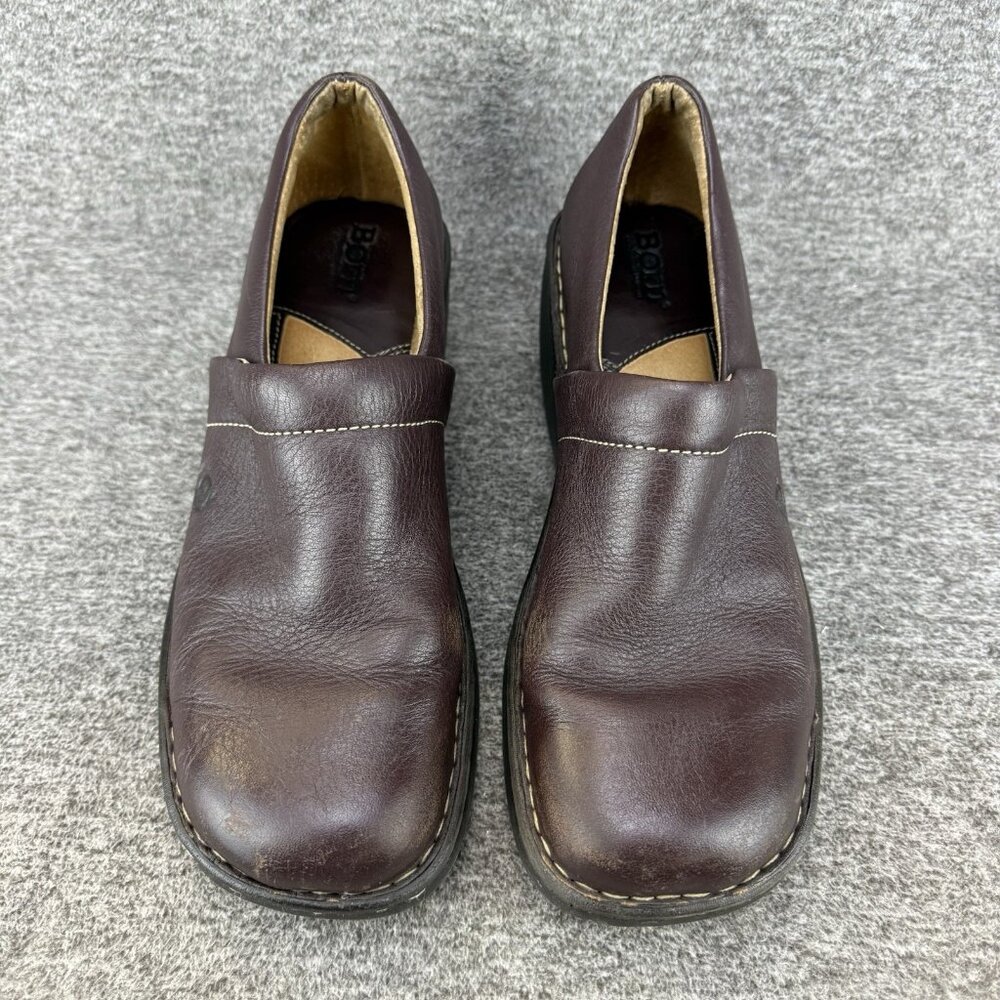 ✅Born Wedge Clogs Women’s Size 9.5 Brown Leather Comfort Slip On Shoes W9898 - Picture 6 of 12